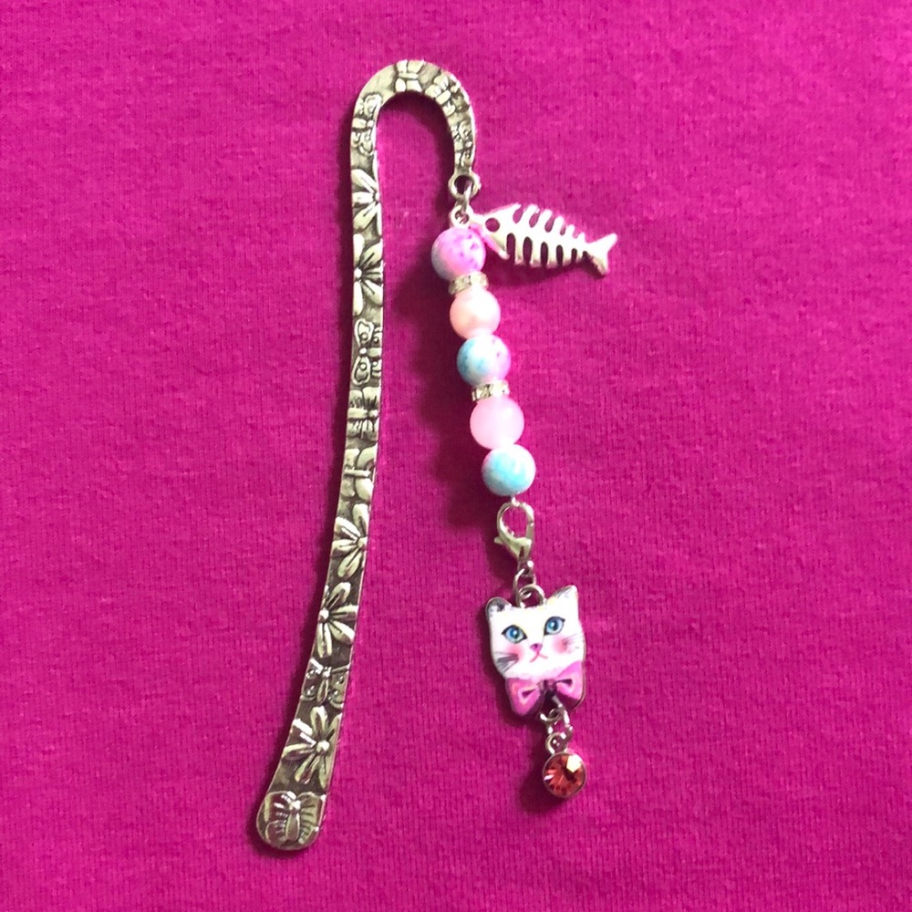 NWT, Handmade by A Charmed Life. Silver, Two-Sided, Etched Bookmark